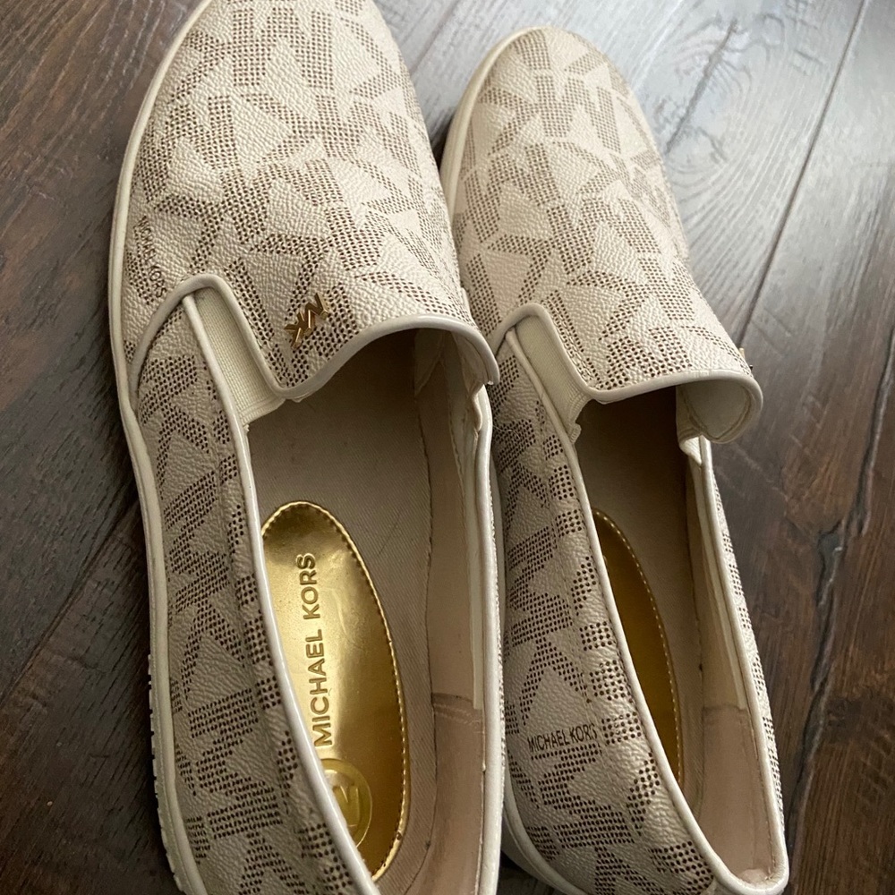 Michael kors white slide sneakers